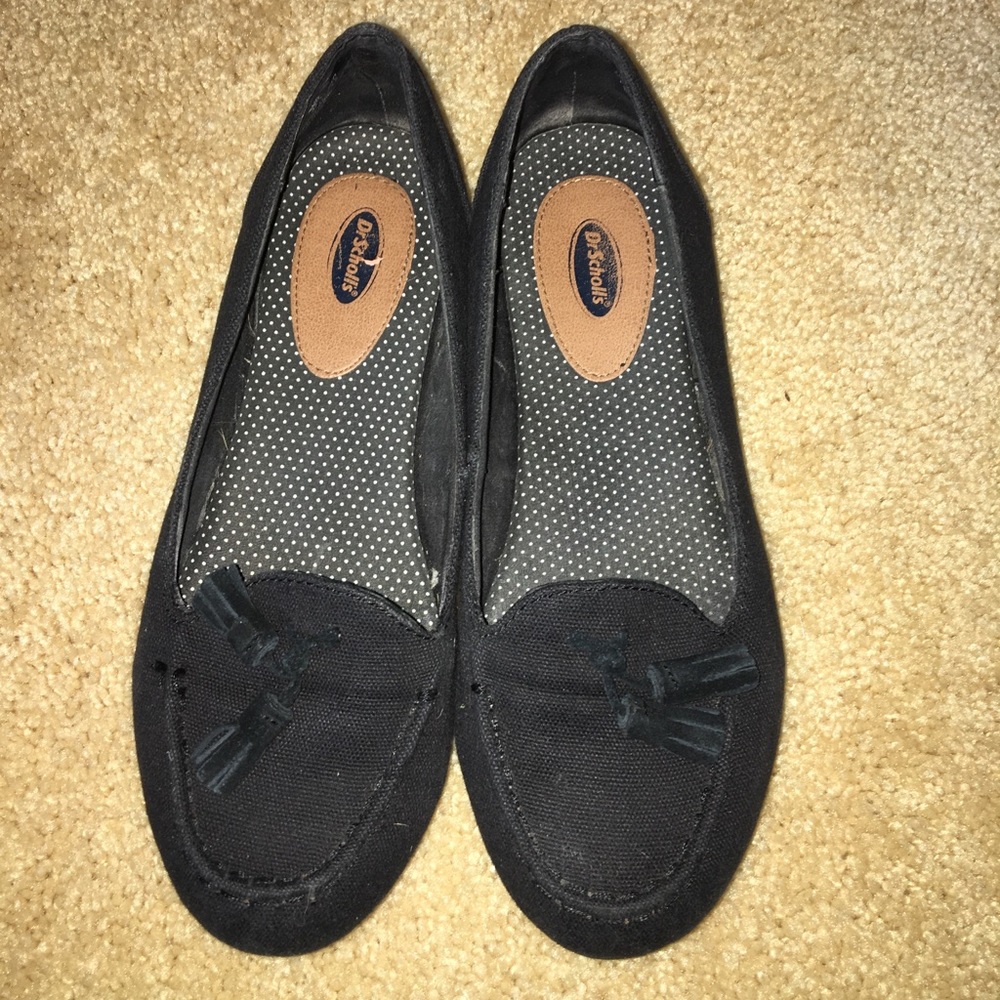 Black linen Flats